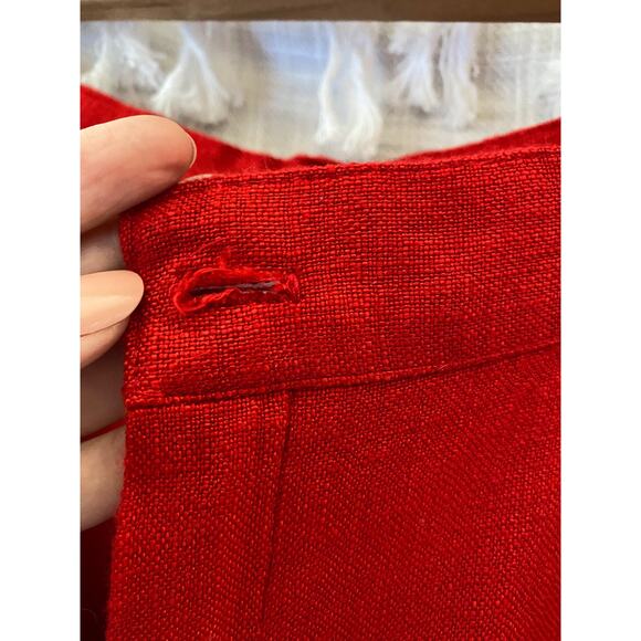 Vintage Red Linen Shorts by Alanni by Donnybrook, Women's size 12, fits S-M - Picture 6 of 9